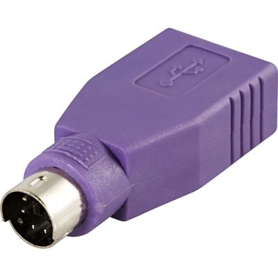 DELTACO USB til PS/2-adapter til mus og tastatur, USB type A hun til P