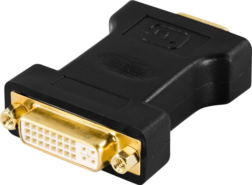 DELTACO DVI-adapter, DVI-I Single Link - VGA, 24+5-pin hun - 15-pin ha