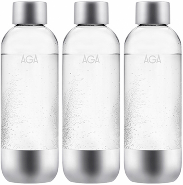 AGA 3-pak AQVIA Steel 1L, PET-flaske