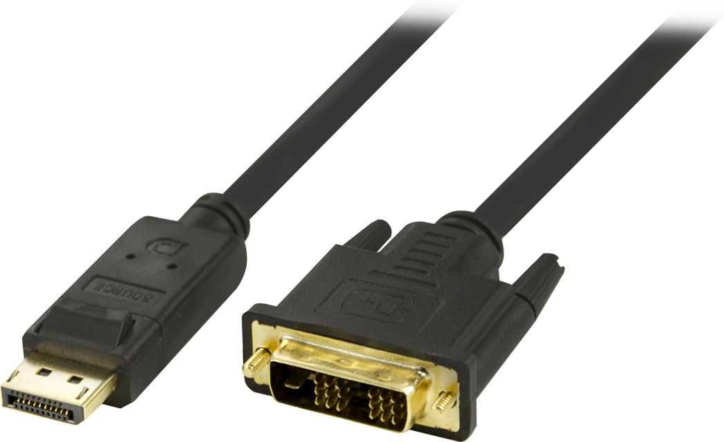 DELTACO DisplayPort til DVI-D Single Link monitorkabel, 20-pin han - 1