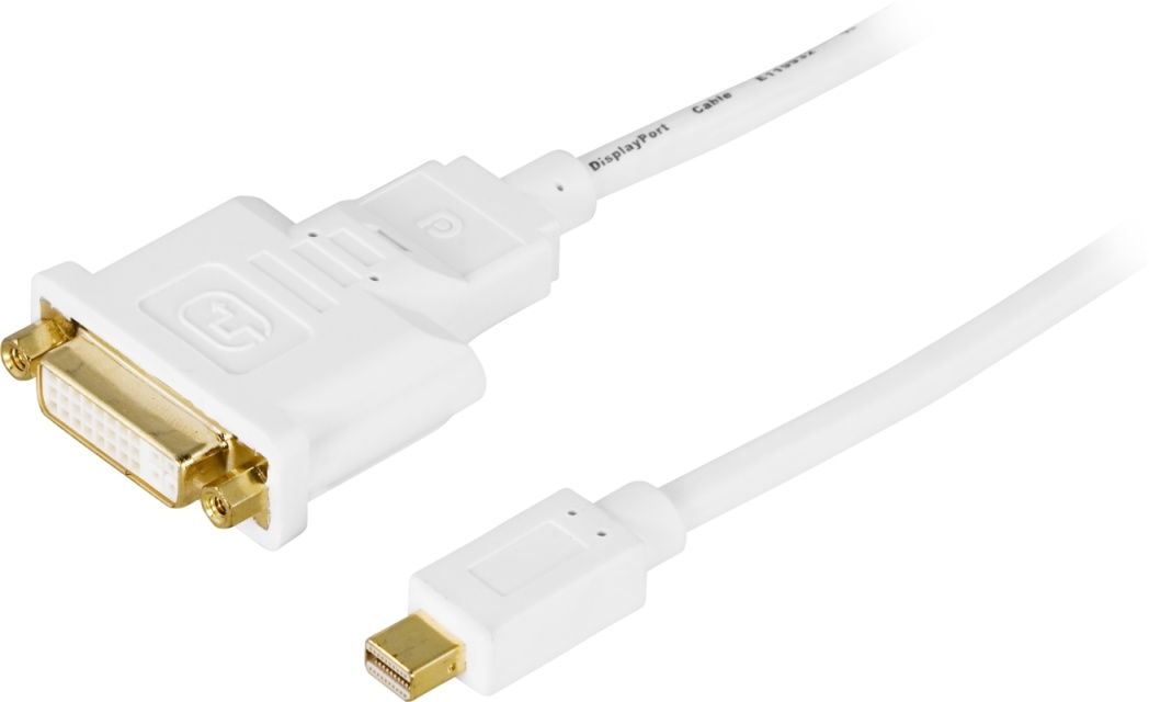 DELTACO Mini DisplayPort til DVI-D Single Link monitorkabel, 20-pin ha