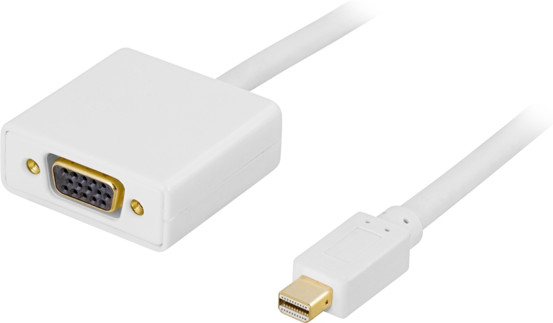 DELTACO Mini DisplayPort til VGA(HD15)-kabel, 20-pin han - 15-pin hun,