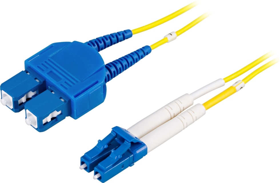 DELTACO fiberkabel, <b>LC - SC</b>, 9/125, OS2, duplex, singlemode, 2m