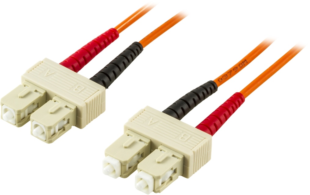 DELTACO fiberkabel, <b>SC - SC</b>, 50/125, OM2, duplex, multimode, 10
