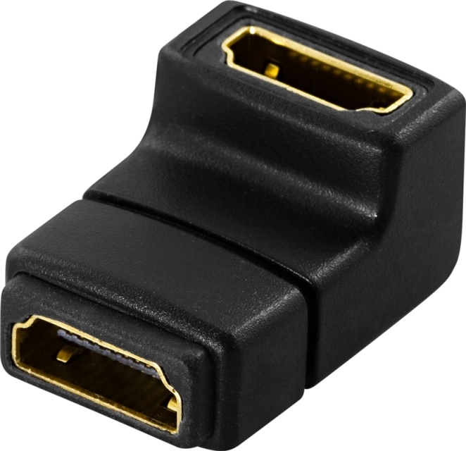 DeLOCK HDMI-adapter, 19-pin hun til hun, vinklet, guldpletteret