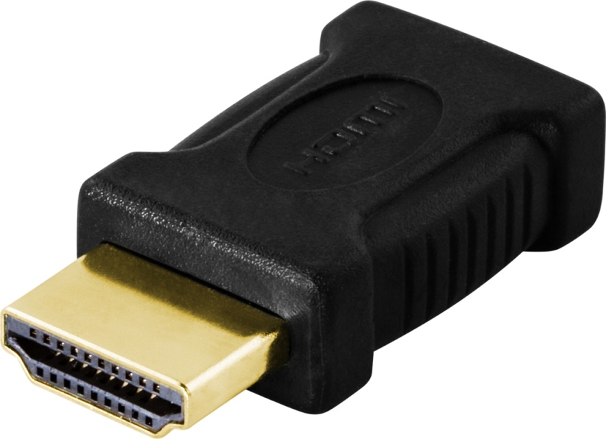 DELTACO HDMI-adapter, mini HDMI hun til HDMI han, 19-pin hun-han, guld