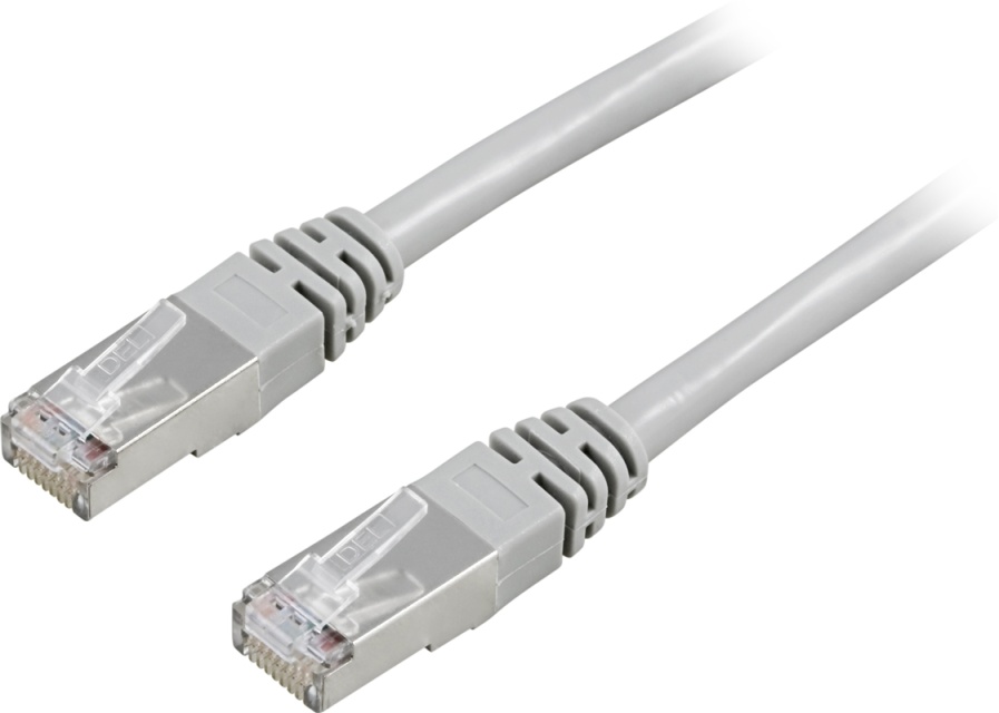 DELTACO, F/UTP, Cat5e patchkabel, 5m, grå