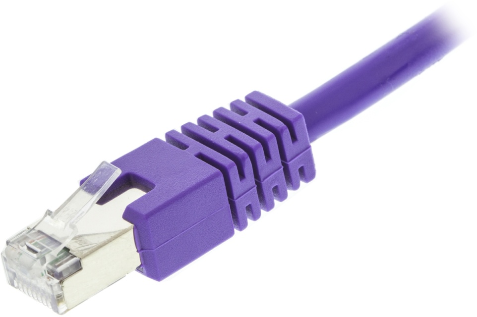 DELTACO F/UTP Cat6 patchkabel 0,3m, lilla