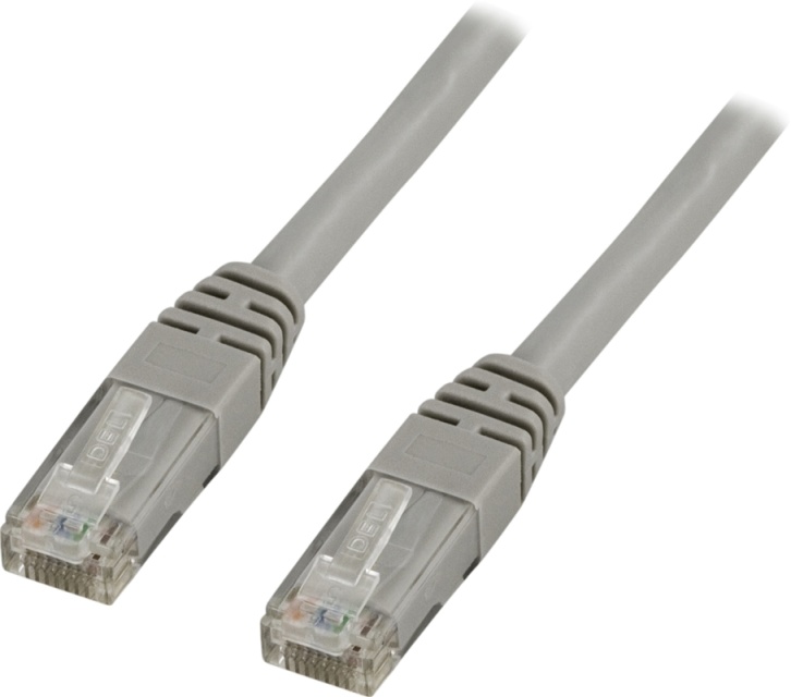 DELTACO U/UTP Cat6 patchkabel, LSZH (Low smoke zero halogen), 0,3m, gr