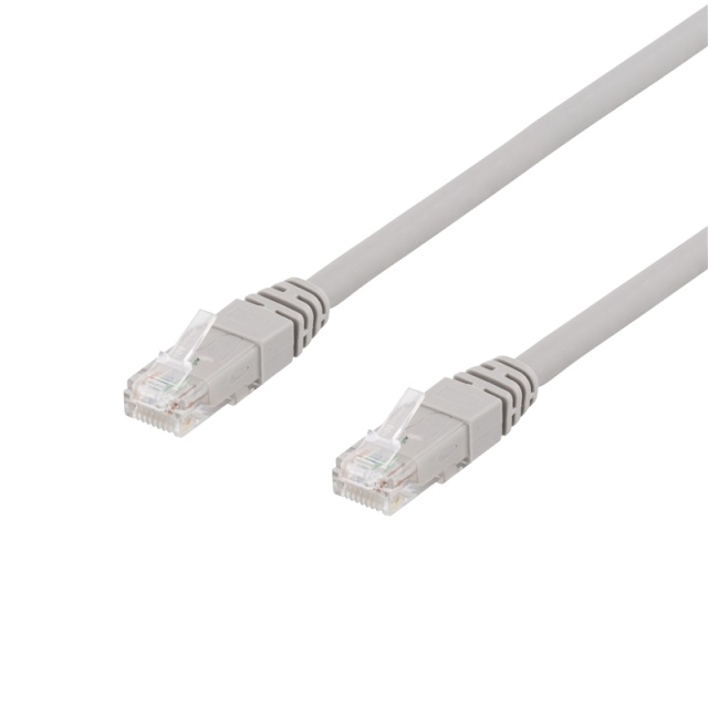 DELTACO, U/UTP, Cat6a patchkabel, LSZH, 0.5m, grå
