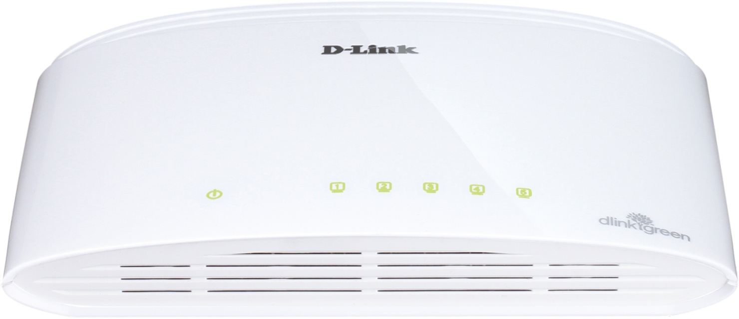 D-Link switch, 5x10/100/1000Mbps, RJ45, til montering på bordet