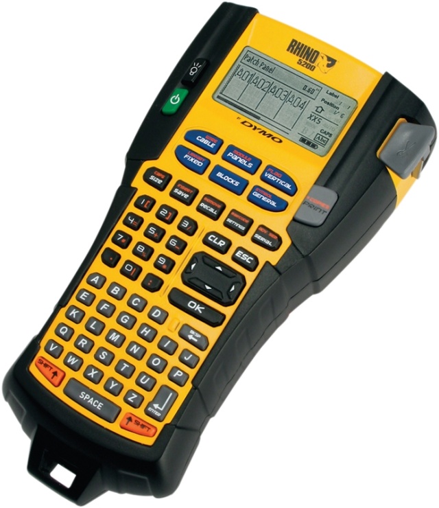 DYMO RhinoPRO 5200, sort/hvid labelmaskine, LCD-display, håndholdt, s