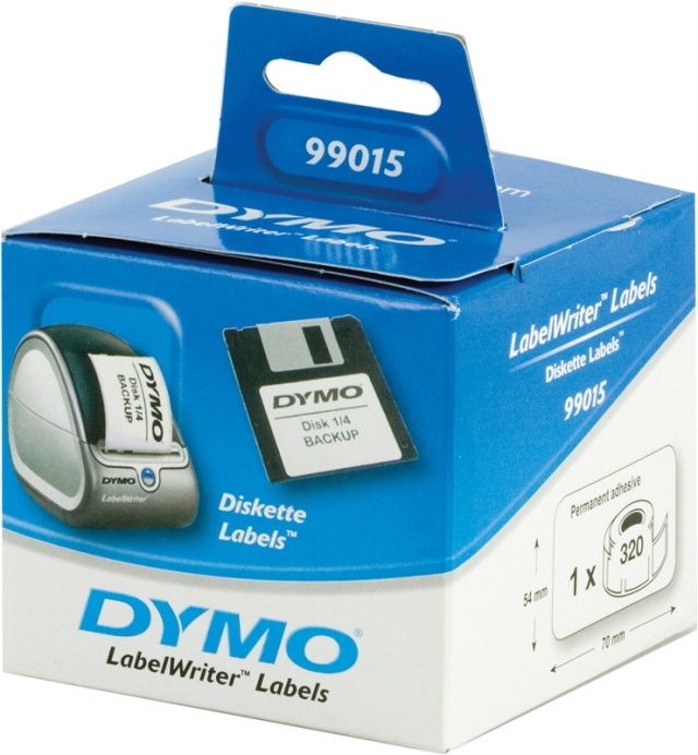 DYMO LabelWriter hvide diskette etiketter, 70x54 mm, 1-pack(320 stk.)