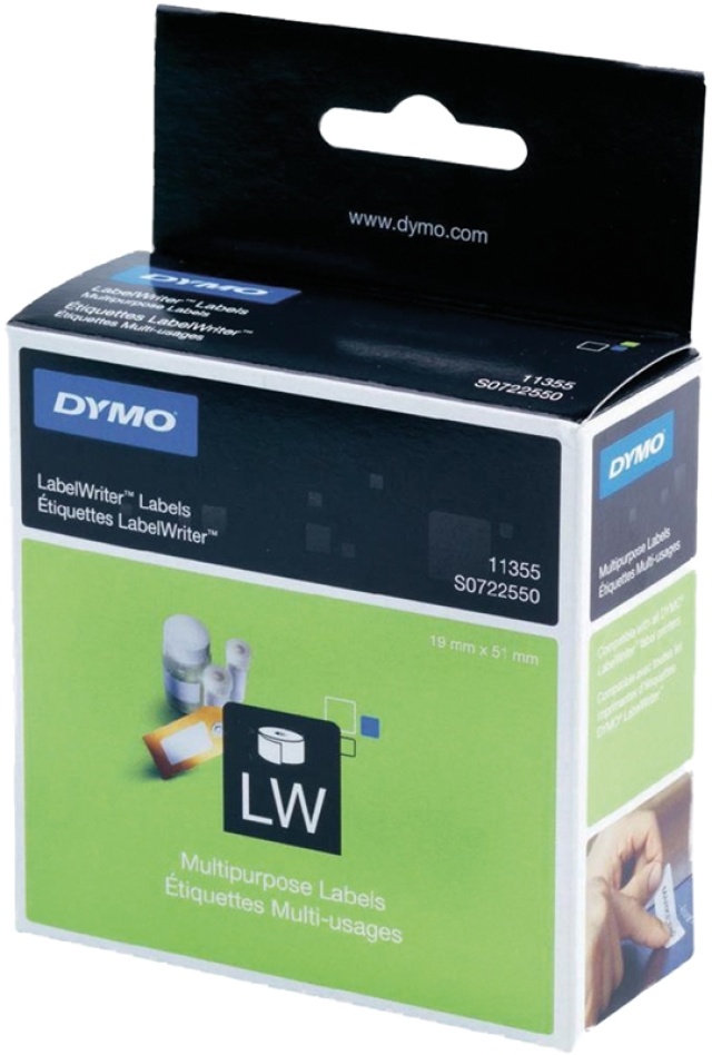 DYMO LabelWriter hvide etiketter, 51x19 mm, 1-pack (500 stk.)