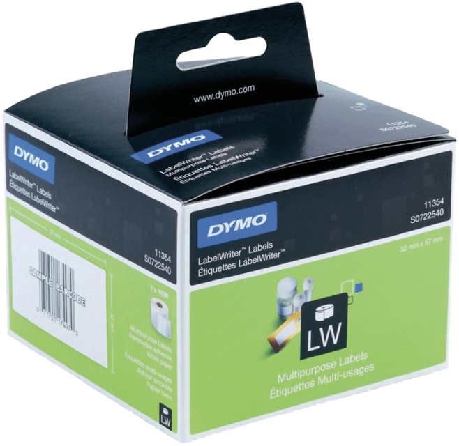 DYMO LabelWriter hvide universal etiketter, 57x32 mm, 1-pack(1000 stk.