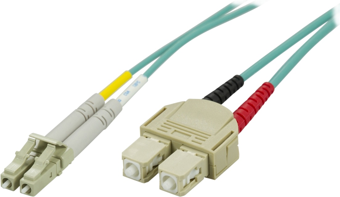 DELTACO fiberkabel, <b>LC - SC</b>, 50/125, OM3, duplex, multimode, 5m