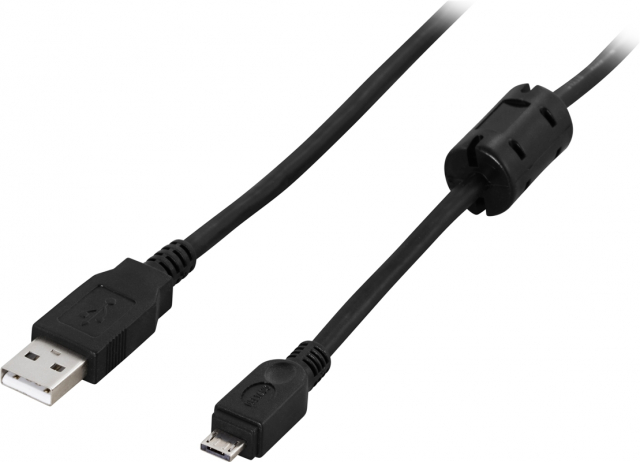DELTACO USB 2.0-kabel Type A han - Type Micro A han, 2 m, sort (USB-361S)