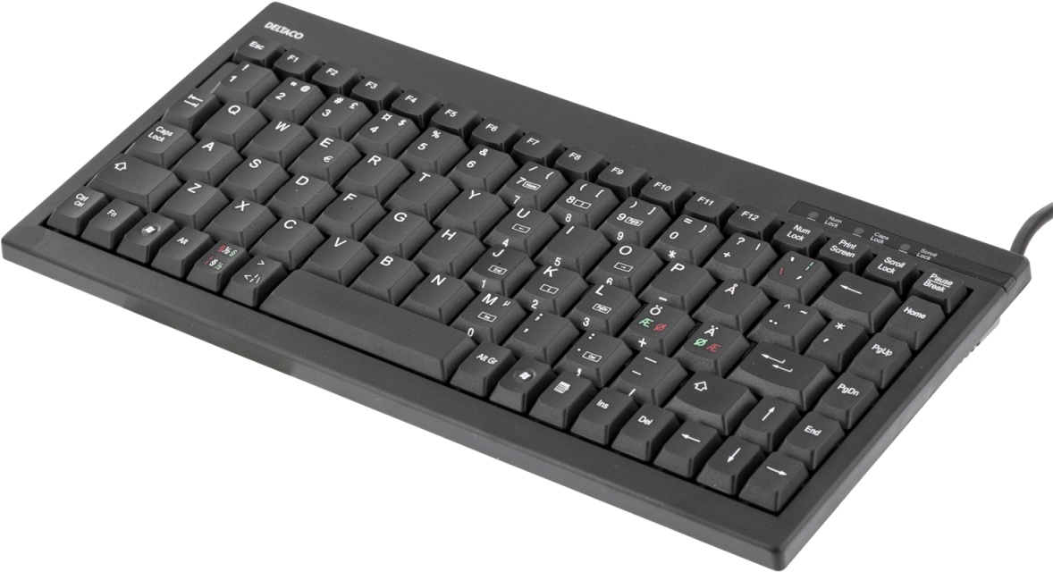 DELTACO minitastatur, USB, sort, svensk layout