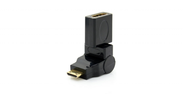 HDMI-adapter, 19-pin ha - ho, vinklet 180 grader