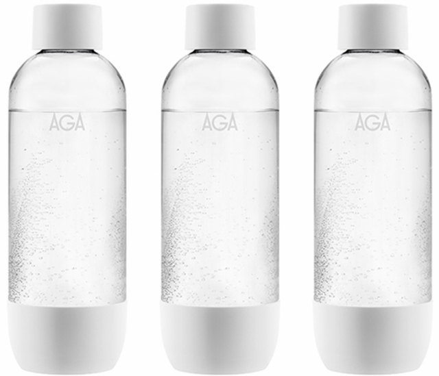3-pak AGA AQVIA PET-flaske, 1L (hvid)
