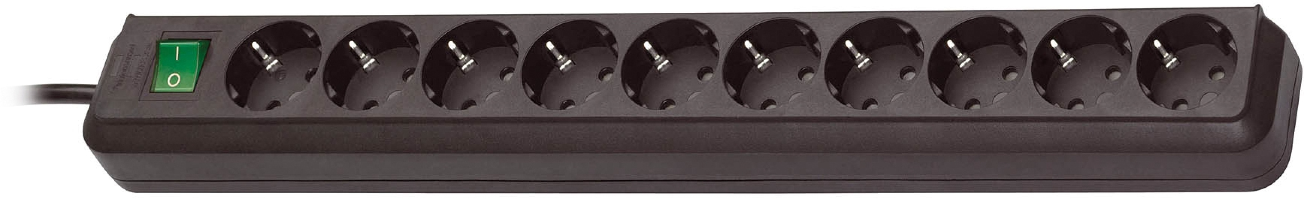 Brennenstuhl Eco-Line strømskinne, <b>10</b>xCEE 7/4 udtag, 1xCEE 7/7