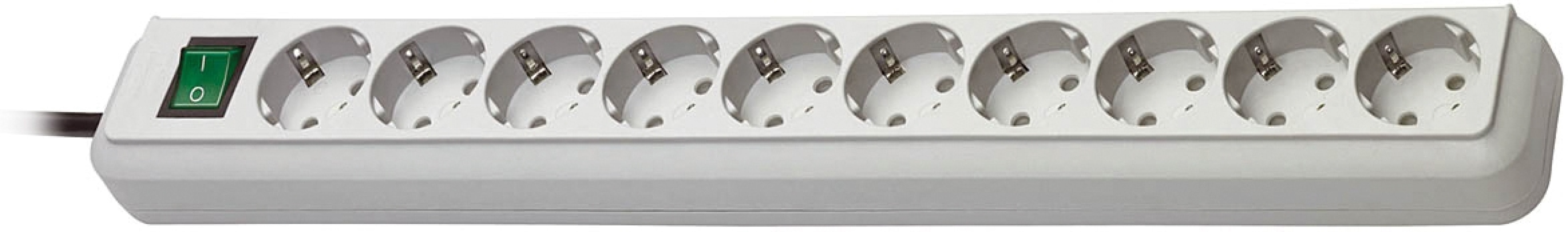 Brennenstuhl Eco-Line strømskinne, <b>10</b>xCEE 7/4 udtag, 1xCEE 7/7