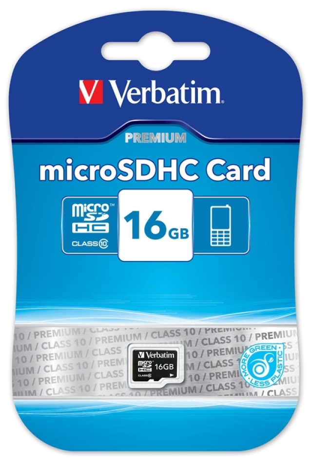 Verbatim memorykort, microSDHC, 16GB, micro Secure Digital High