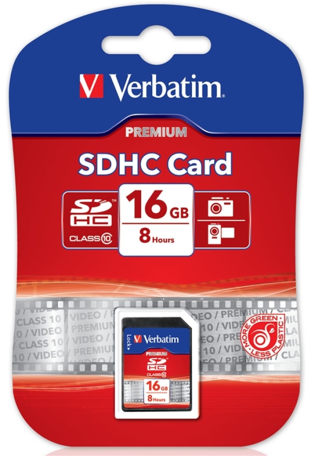 Verbatim memorykort, SDHC, <b>16GB</b>, Secure Digital High-Capacity,