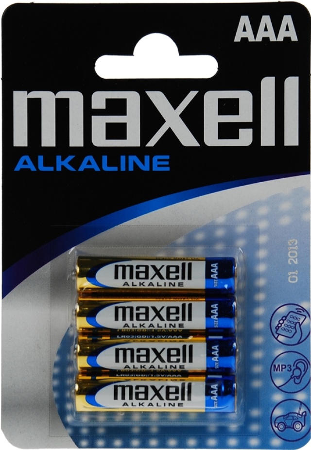 Maxell Alkaline, LR03 / AAA batterier, alkaliske 1,5V, 4-pak
