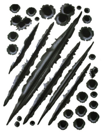 Hårde klistermærker til Bil/MC - Skudhuller og kradsemærker