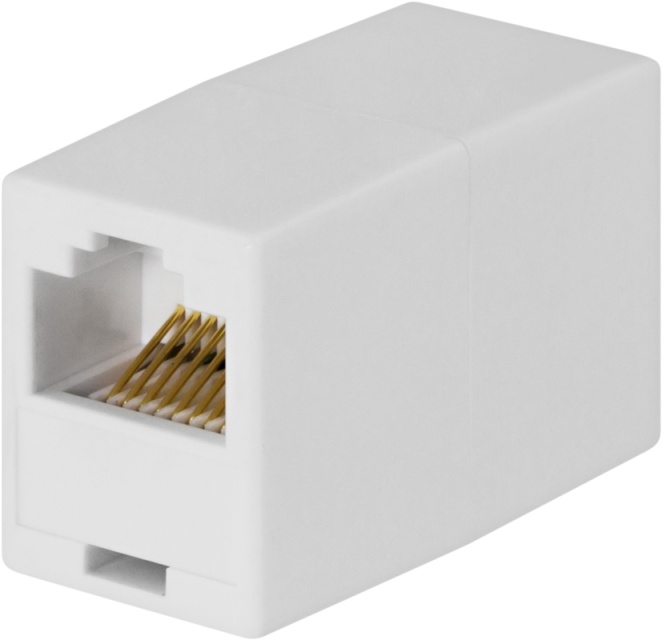DELTACO Samlemuffe 8P/8C RJ45, hvid