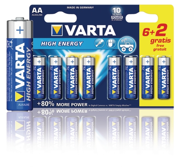 Varta Alkaline Batteri Aa 1.5 V High Energy 8-Promotional Blister