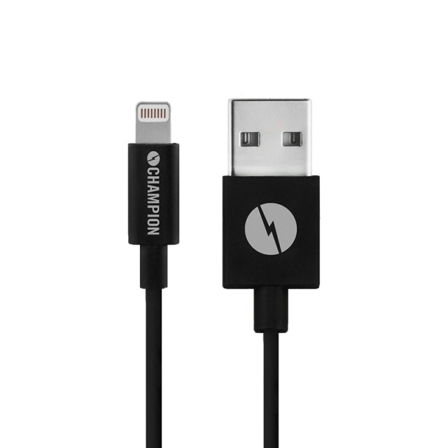 Champion USB-A til Lightning-kabel 1 m sort