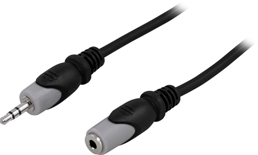 DELTACO Lydkabel, 3,5mm han - hun, 2m