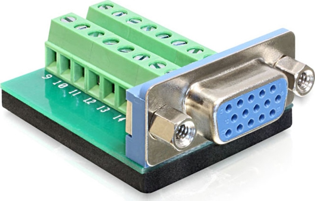 DeLOCK Adapter Terminalblock, VGA Sub-D 15 Pin Hun