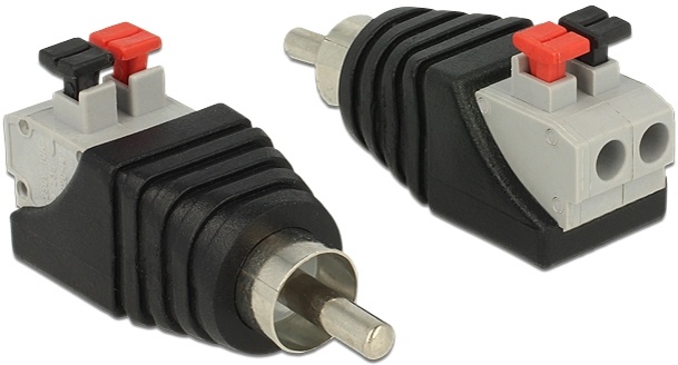 DeLOCK RCA terminalblokadapter, RCA han, pitch 5mm