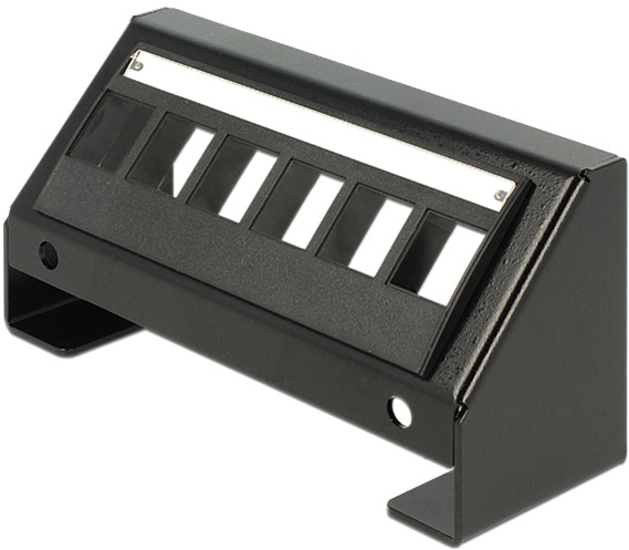 DeLOCK Keystone bordmonteret panel, 6-portar, 45grader vinkel på port