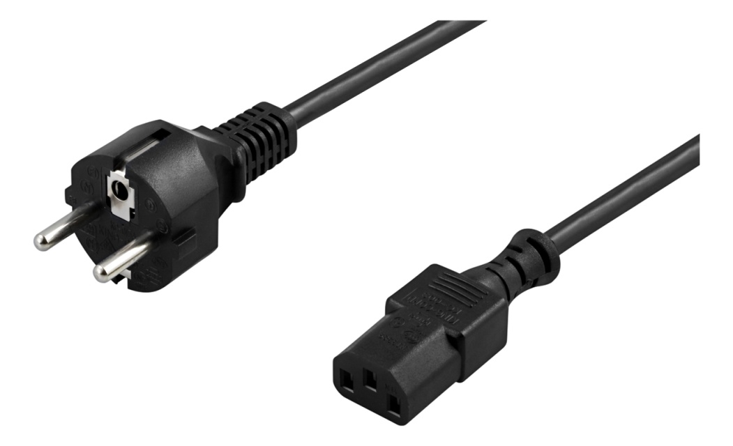 DELTACO grounded power cable, CEE 7/7 to IEC 60320 C13, 10m, black