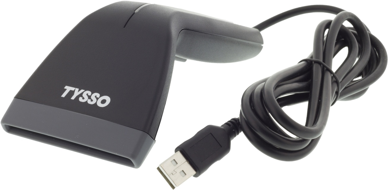 Stregkodelæser med CCD-teknologi, 80mm rækkevidde, USB-strøm, sort