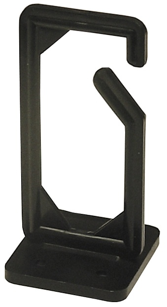 Kabelhængere, skruemontering, 13x43x89mm, plast, sort