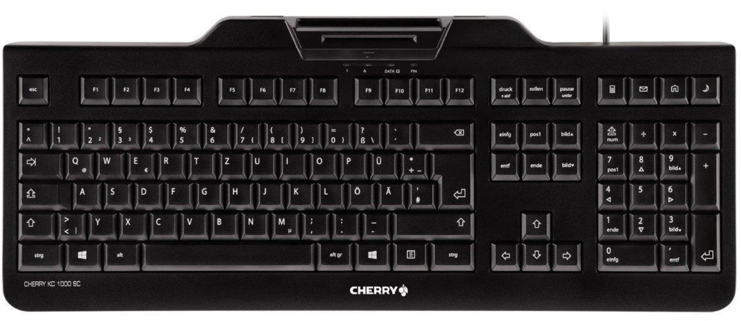 Cherry KC 1000 SC - tastatur med indbygget kreditkortlæser, ISO 7810,