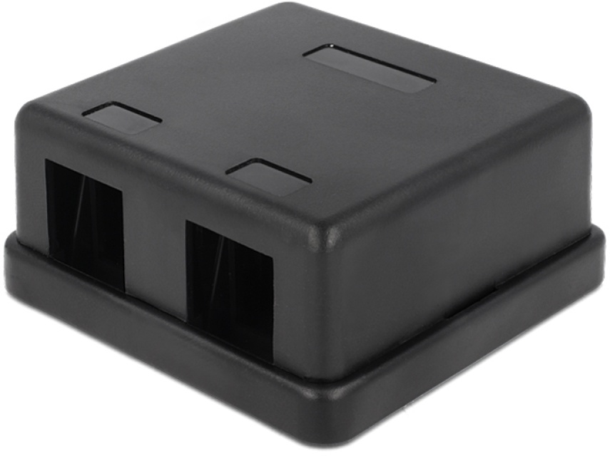 DeLOCK Keystone boks, 2 porte, plast, sort