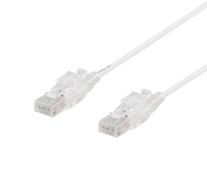 DELTACO U/UTP Cat6A patch cable, 1m, 500MHz, lockable, white
