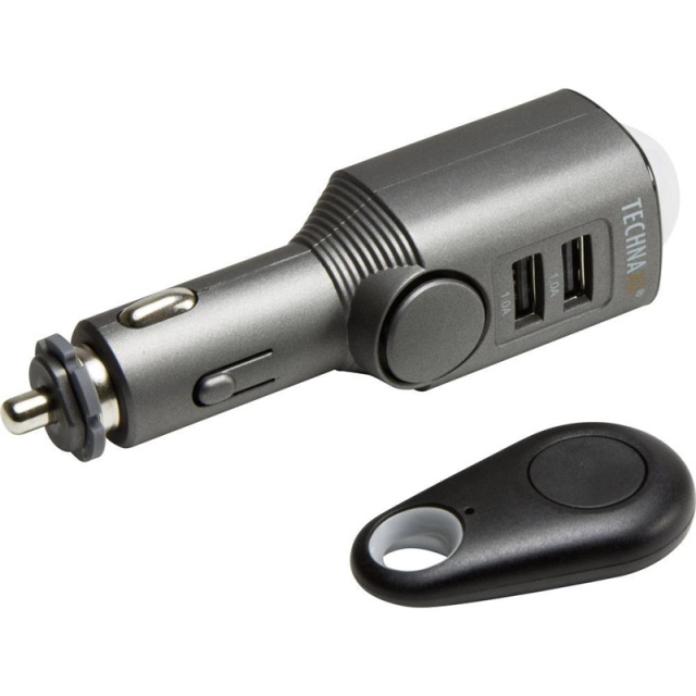 Technaxx Car Alarm + Car charger black