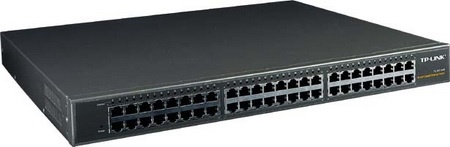 TP-LINK, netværksswitch, 48-ports 10/100/1000Mbps, RJ45, metal, 19"