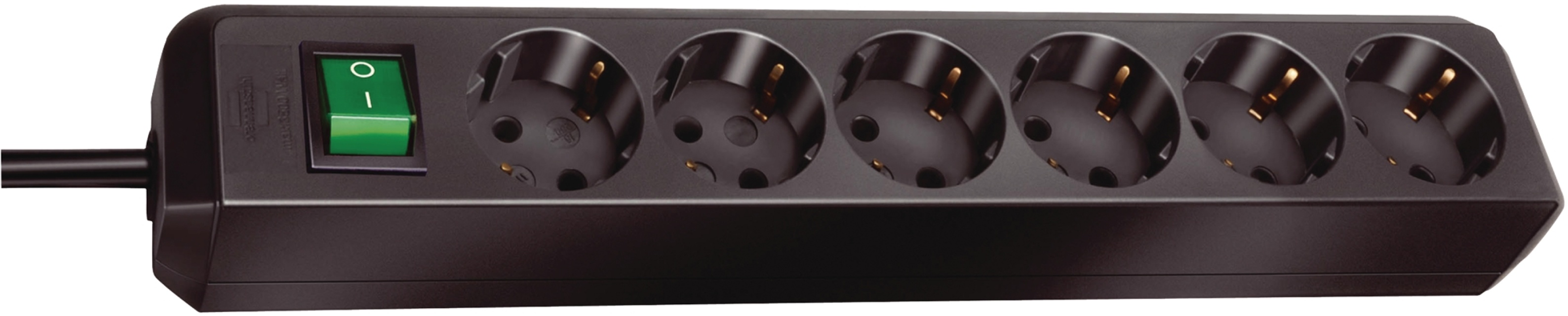 Forlængelse sokkel Eco-Line 6-vejs 3.00 m Sort - Beskyttelseskontakt