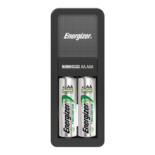 Energizer NiMH batterioplader AA / AAA | 1.2 V DC | 2x AA/LR6 | Euro | Energi fra batteritype: AA | Sort