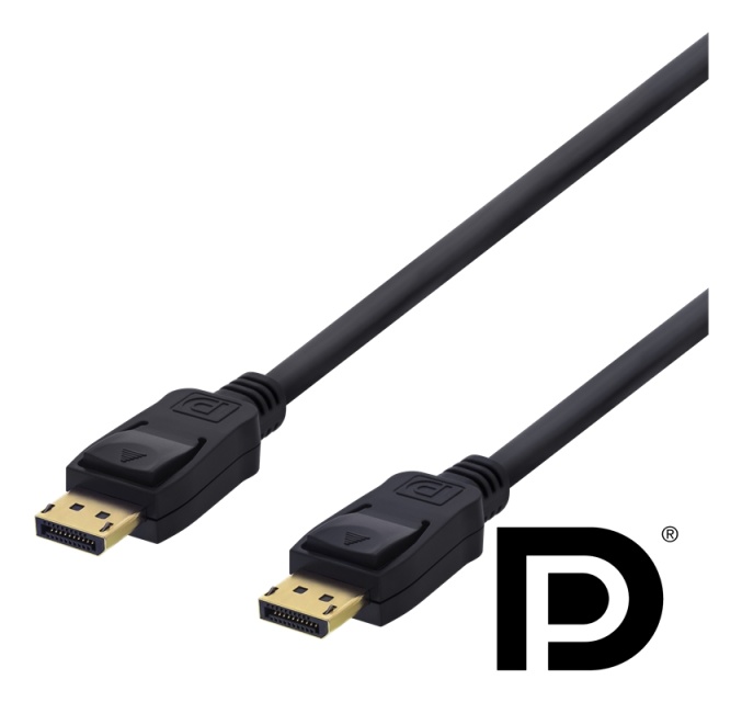 DELTACO DisplayPort cable, 1m, 4K UHD, DP 1.2, black