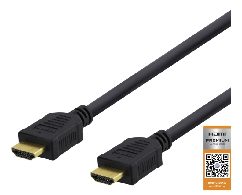 DELTACO High-Speed Premium HDMI cable, 3m, Ethernet, 4K UHD, black