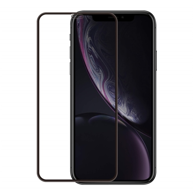 Gear Skærmbeskyttelse Hærdet Glas 3D Platinum Curved Black Frame - iPhone XR/11